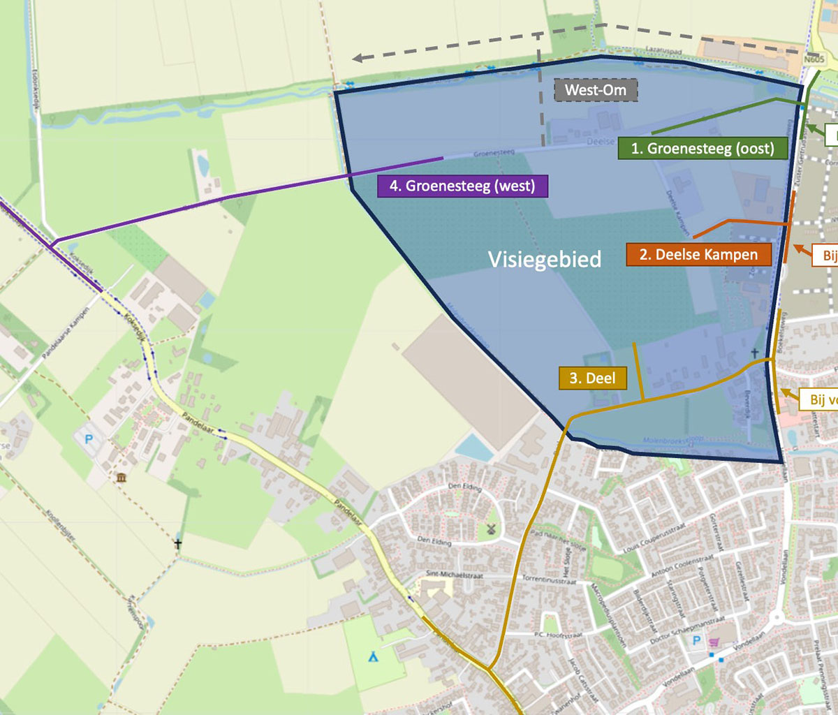 Onderzochte ontsluitingsopties in het verkennend verkeersonderzoek