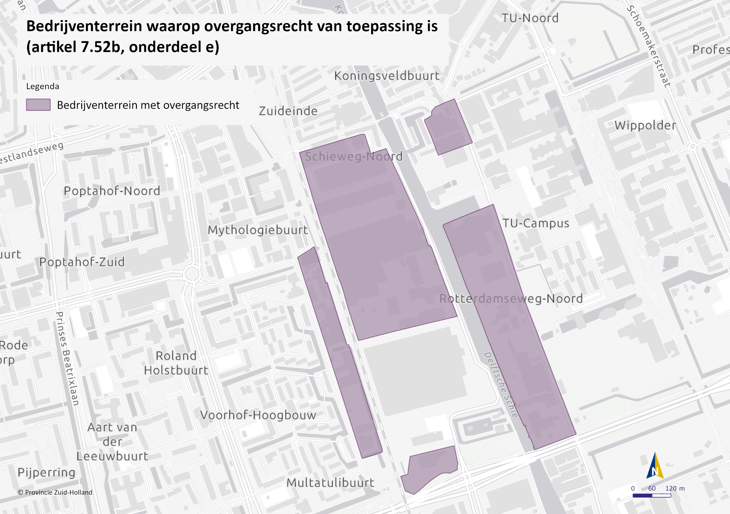 Bedrijventerrein waar overgangsrecht van toepassing is (artikel 7.52b, onderdeel e) Schieoevers Noord