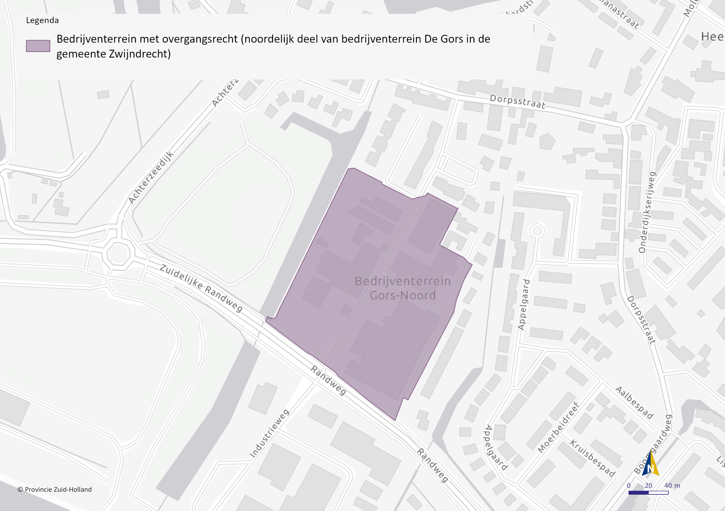 Bedrijventerrein waar overgangsrecht van toepassing is: De Gors