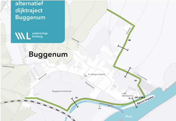 Figuur 3.1 Voorkeursalternatief dijkversterking Buggenum