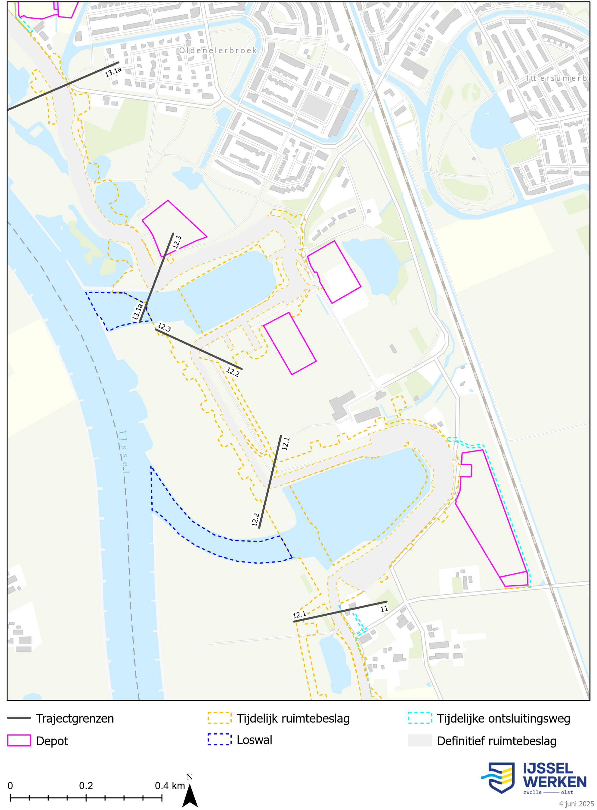 Afbeelding ‎6-18 Tijdelijk ruimtebeslag dijkmodule Midden-Noord 2 (bijlage 9.2 Kaartenboek)