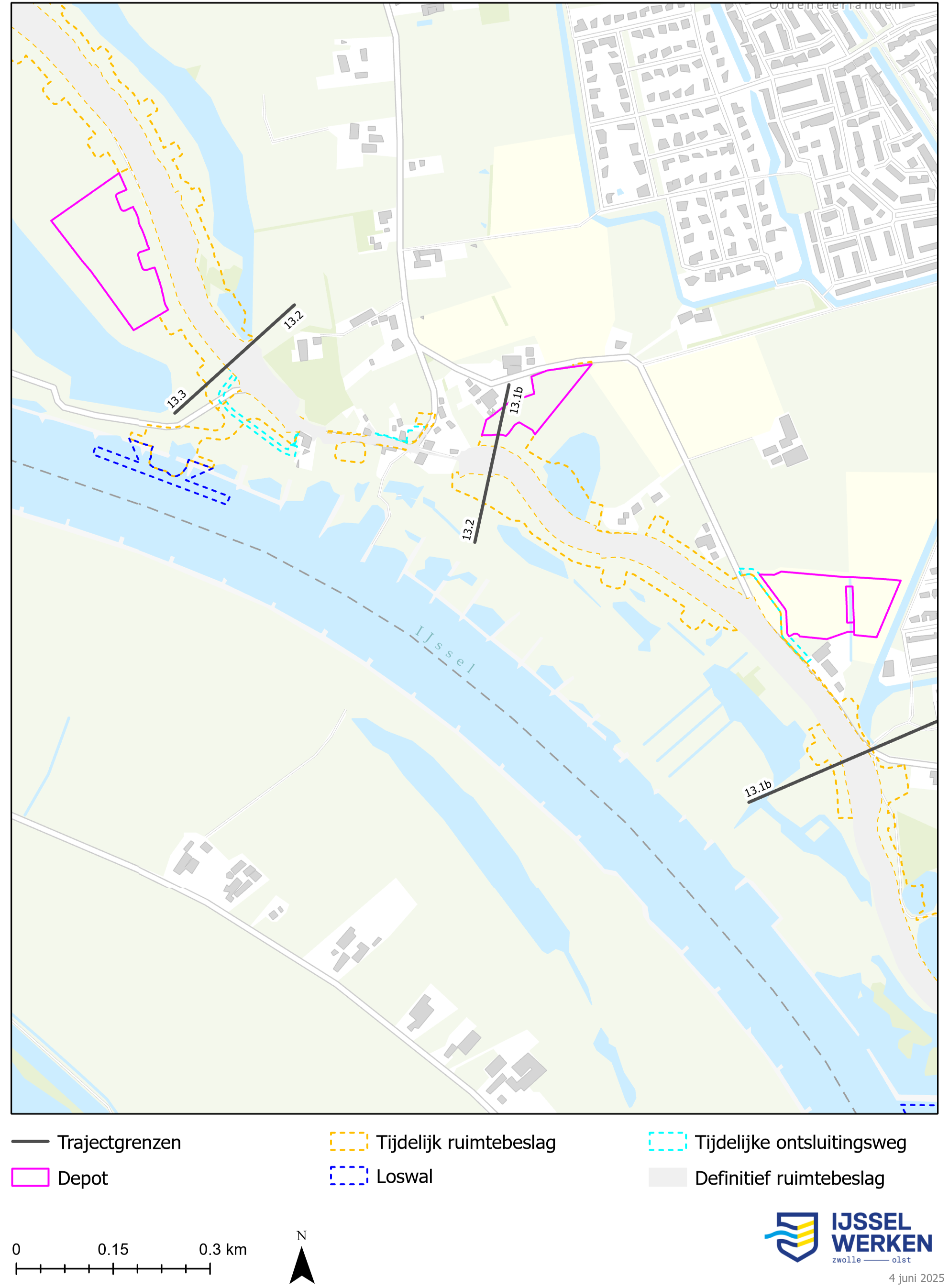 Afbeelding ‎6-19 Tijdelijk ruimtebeslag dijkmodule Midden-Noord 3 (bijlage 9.2 Kaartenboek)