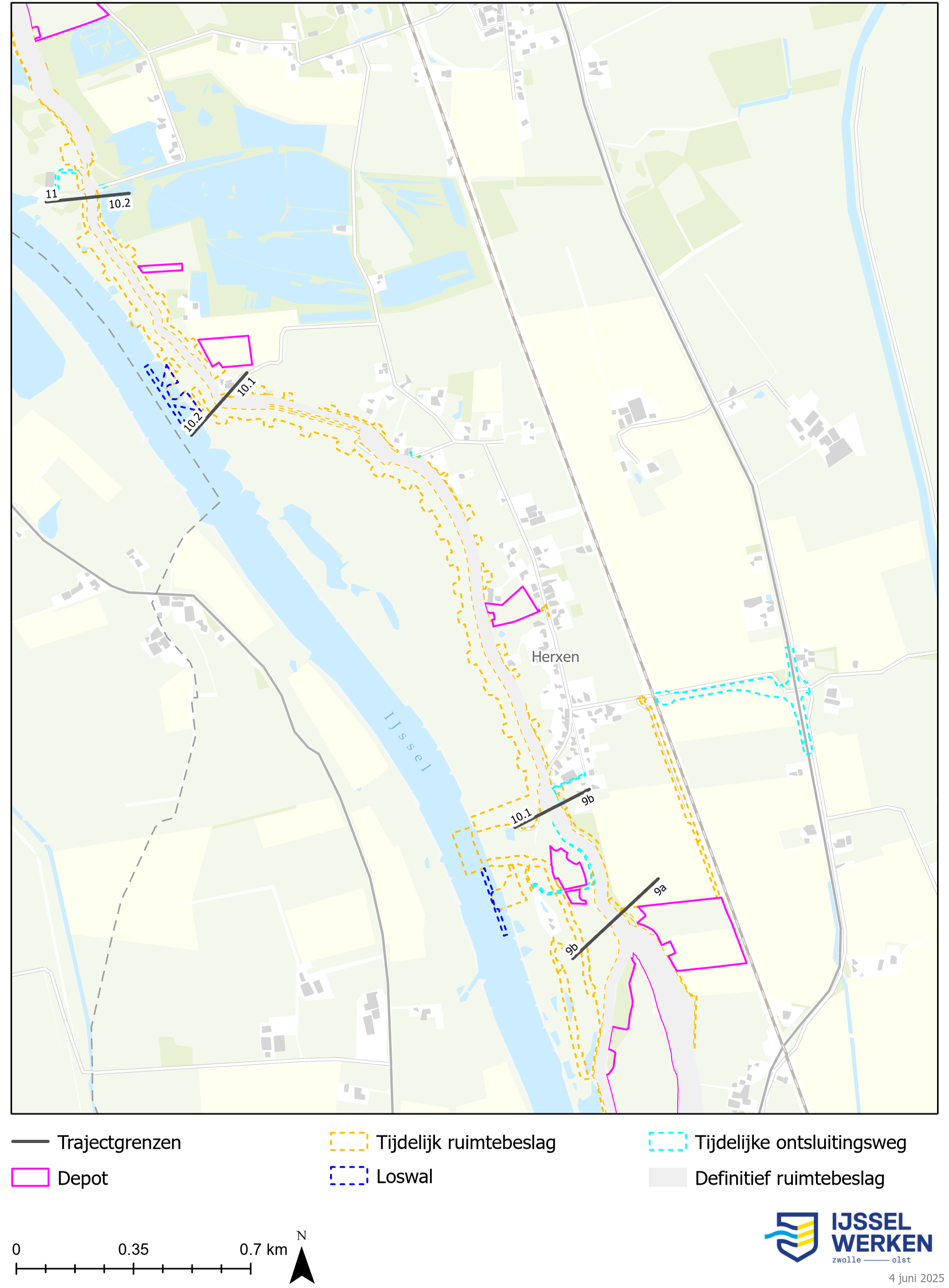 Afbeelding ‎6-15 Tijdelijk ruimtebeslag dijkmodule Midden-Zuid 3 (bijlage 9.2 Kaartenboek)