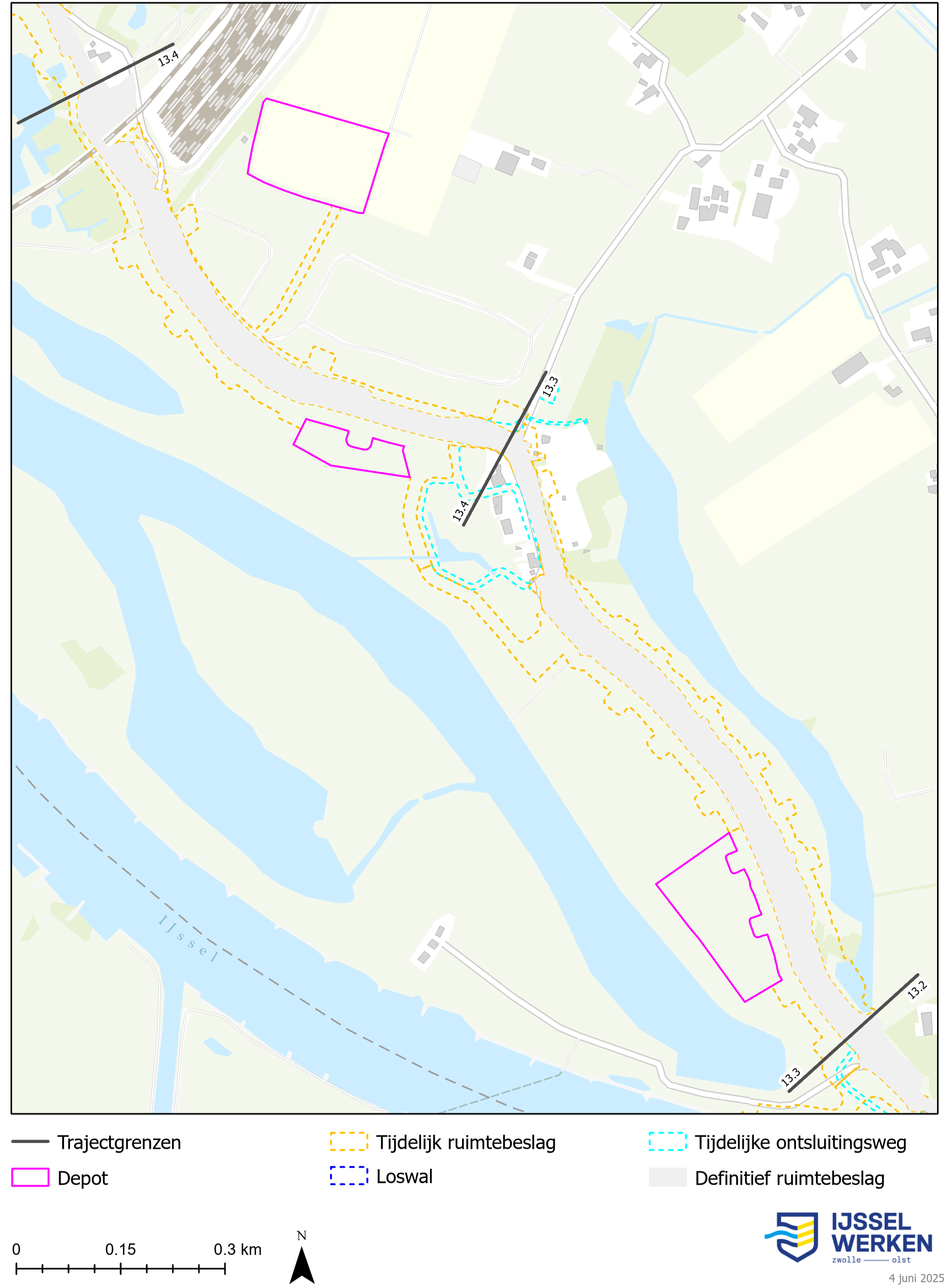 Afbeelding ‎6-20 Tijdelijk ruimtebeslag dijkmodule Noord 1 (bijlage 9.2 Kaartenboek)