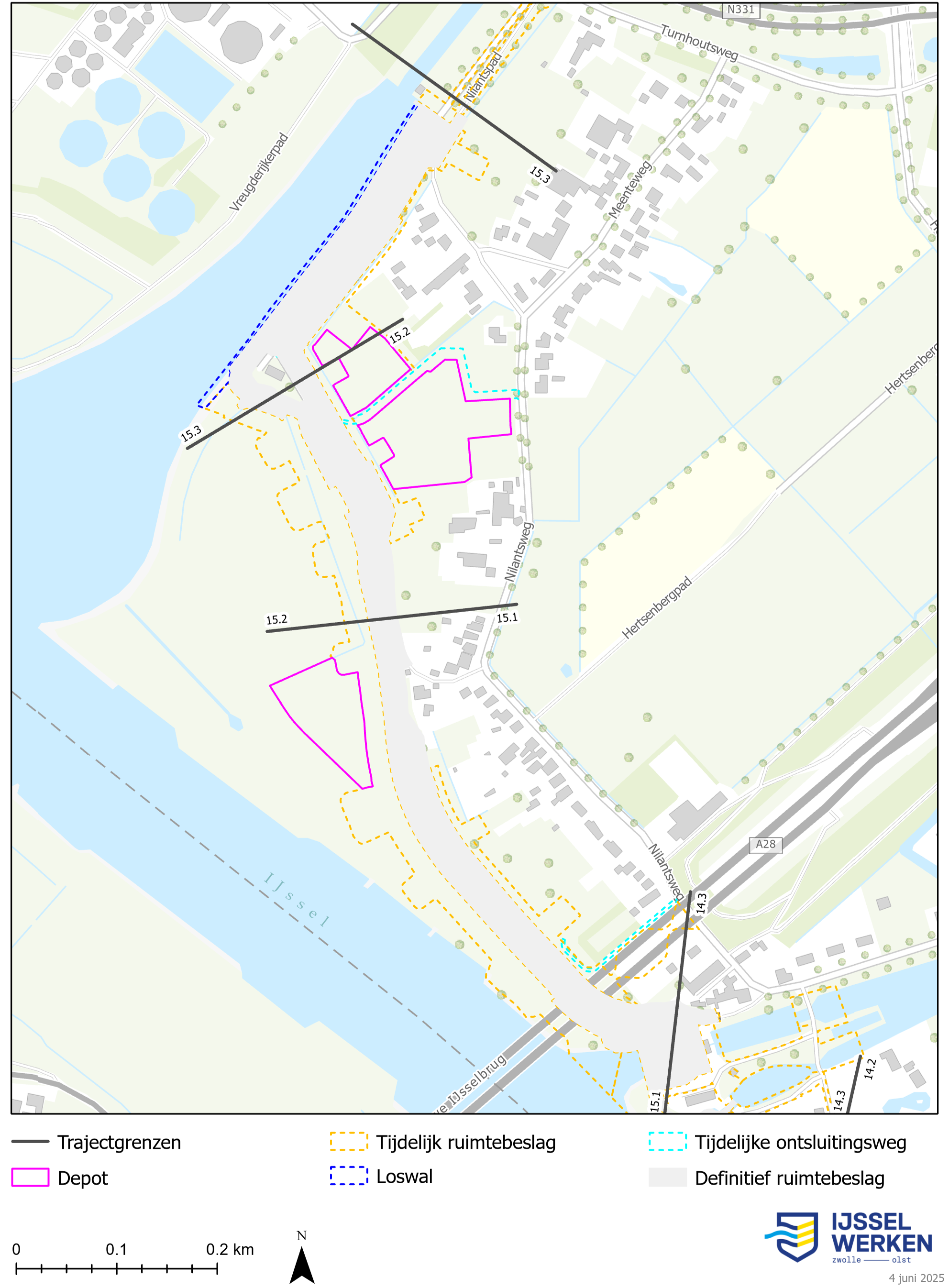 Afbeelding ‎6-22 Tijdelijk ruimtebeslag dijkmodule Noord 3 (bijlage 9.2 Kaartenboek)