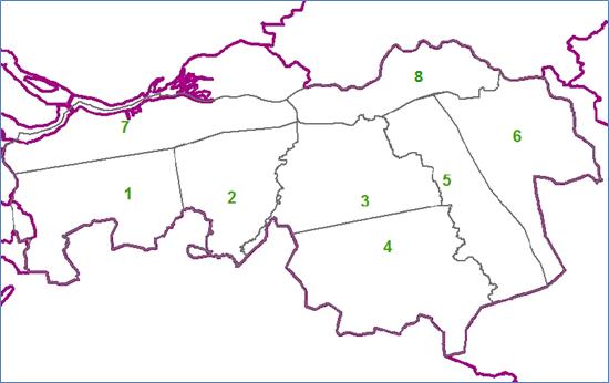 figuur A.2: deelgebieden onttrekkingsverbod in Brabant